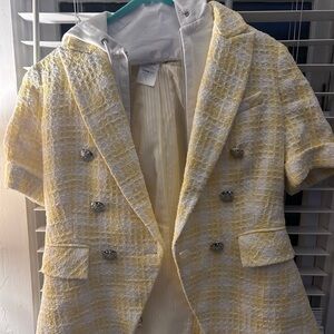 Veronica Beard Yellow Tweed Blazer